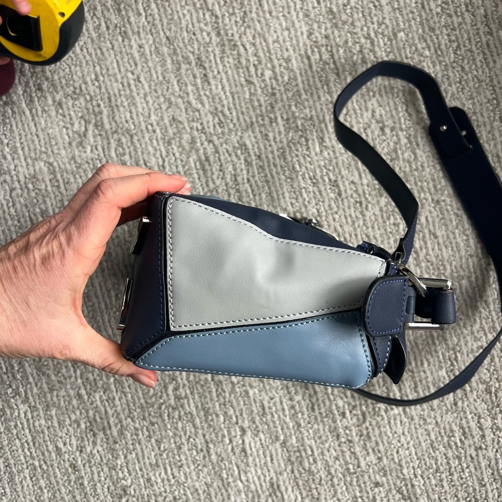 Blue Puzzle Bag Fashion Geometric Crossbody in Light Blue, Navy - Picture 3 of 15